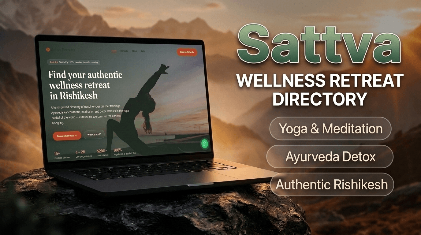 Screenshot of Sattva Retreats — Wellness Retreat Directory, built with Next.js, Tailwind CSS, JavaScript